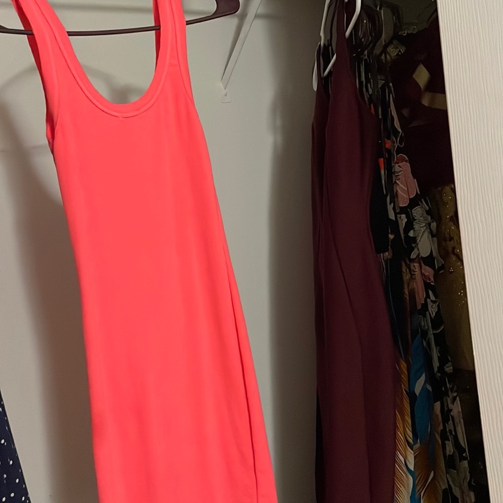 Neon Pink mini cotton dress